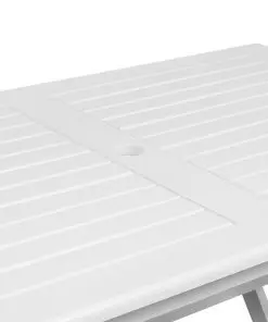 vidaXL Garden Table White 120x70x75 cm Solid Acacia Wood