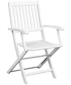 vidaXL Dining Chairs 2 pcs White Solid Acacia Wood