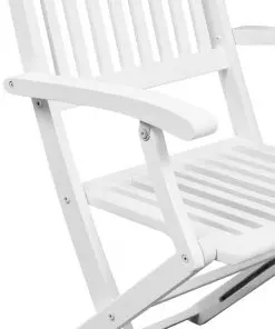 vidaXL Dining Chairs 2 pcs White Solid Acacia Wood