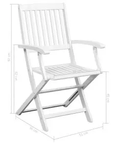 vidaXL Dining Chairs 2 pcs White Solid Acacia Wood