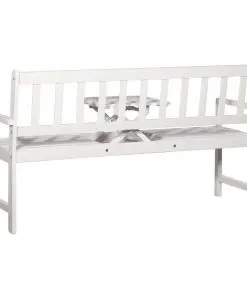 vidaXL 3-Seater Garden Bench with Table 158 cm Solid Acacia Wood White