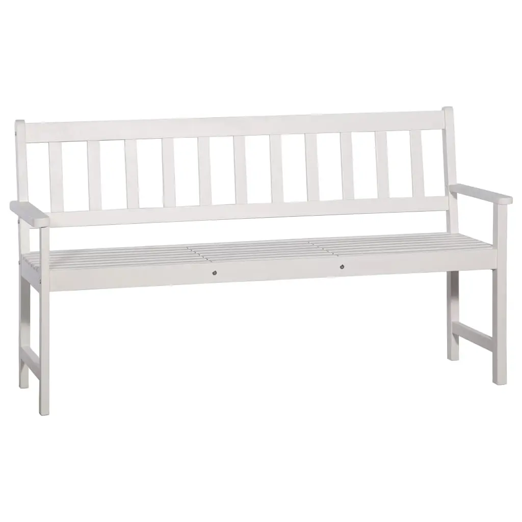vidaXL 3-Seater Garden Bench with Table 158 cm Solid Acacia Wood White