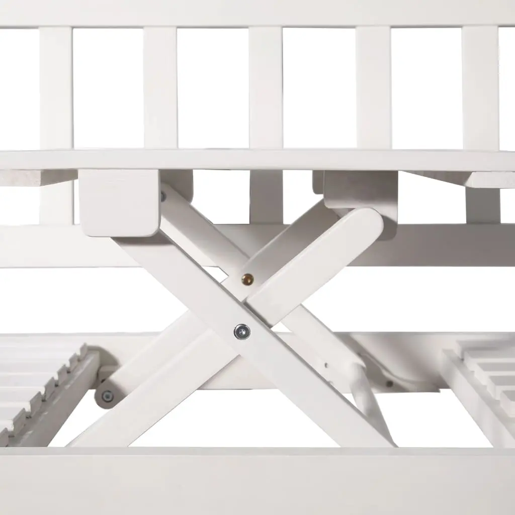 vidaXL 3-Seater Garden Bench with Table 158 cm Solid Acacia Wood White