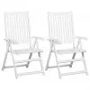 vidaXL Folding Dining Chairs 2 pcs Solid Acacia Wood White
