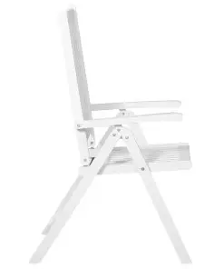 vidaXL Folding Dining Chairs 2 pcs Solid Acacia Wood White