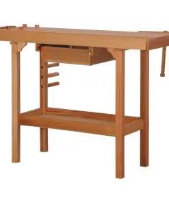 vidaXL Carpentry Work Bench with Drawer 2 Vises Hardwood