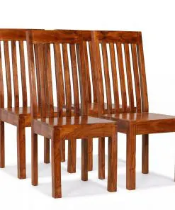 vidaXL Dining Chairs 4 pcs Solid Wood with Sheesham Finish Modern