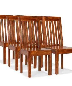 vidaXL Dining Chairs 6 pcs Solid Wood with Sheesham Finish Modern