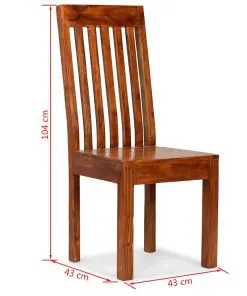 vidaXL Dining Chairs 6 pcs Solid Wood with Sheesham Finish Modern