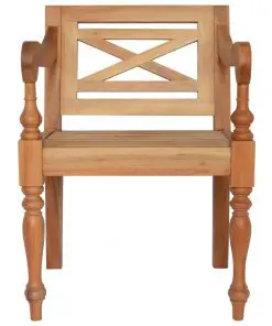 vidaXL Batavia Chairs 2 pcs Light Brown Solid Mahogany Wood
