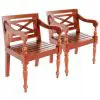 vidaXL Batavia Chairs 2 pcs Dark Brown Solid Mahogany Wood vidaXL Batavia Chairs 2 pcs Dark Brown Solid Mahogany Wood
