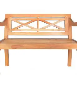 vidaXL Batavia Bench 98 cm Solid Mahogany Wood Light Brown