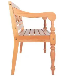 vidaXL Batavia Bench 98 cm Solid Mahogany Wood Light Brown