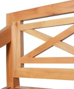 vidaXL Batavia Bench 98 cm Solid Mahogany Wood Light Brown