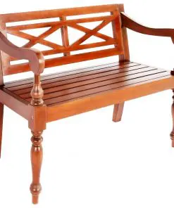 vidaXL Batavia Bench 98 cm Solid Mahogany Wood Dark Brown