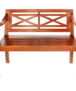 vidaXL Batavia Bench 98 cm Solid Mahogany Wood Dark Brown