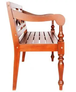 vidaXL Batavia Bench 98 cm Solid Mahogany Wood Dark Brown