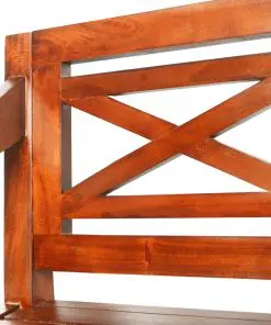 vidaXL Batavia Bench 98 cm Solid Mahogany Wood Dark Brown