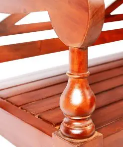 vidaXL Batavia Bench 98 cm Solid Mahogany Wood Dark Brown