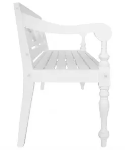 vidaXL Batavia Bench 136 cm Solid Mahogany Wood White