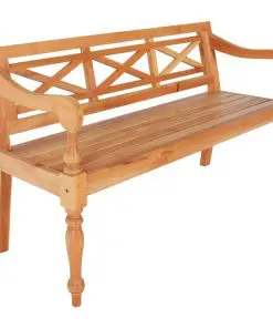 vidaXL Batavia Bench 136 cm Solid Mahogany Wood Light Brown