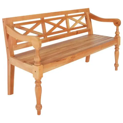 vidaXL Batavia Bench 136 cm Solid Mahogany Wood Light Brown