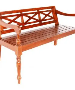 vidaXL Batavia Bench 136 cm Solid Mahogany Wood Dark Brown