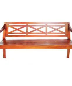 vidaXL Batavia Bench 136 cm Solid Mahogany Wood Dark Brown