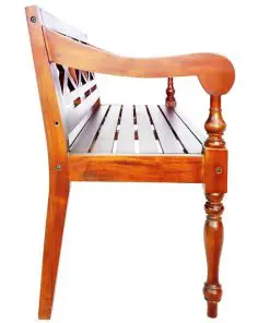 vidaXL Batavia Bench 136 cm Solid Mahogany Wood Dark Brown