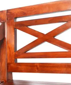 vidaXL Batavia Bench 136 cm Solid Mahogany Wood Dark Brown