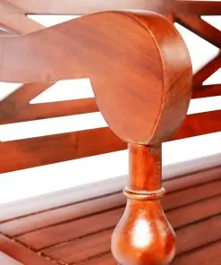 vidaXL Batavia Bench 136 cm Solid Mahogany Wood Dark Brown