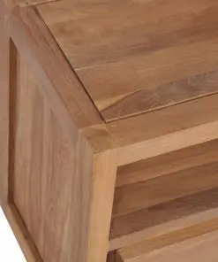 vidaXL TV Cabinet Solid Teak Wood with Natural Finish 120x30x40 cm