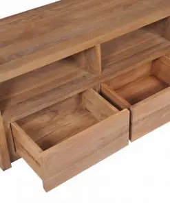 vidaXL TV Cabinet Solid Teak Wood with Natural Finish 120x30x40 cm