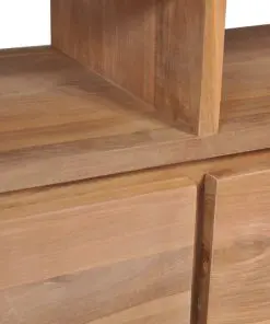 vidaXL TV Cabinet Solid Teak Wood with Natural Finish 120x30x40 cm