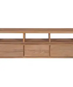 vidaXL TV Cabinet Solid Teak Wood with Natural Finish 120x30x40 cm