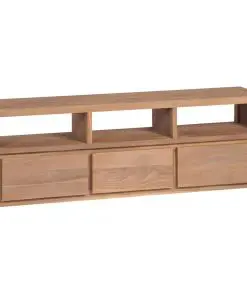 vidaXL TV Cabinet Solid Teak Wood with Natural Finish 120x30x40 cm