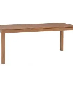 vidaXL Dining Table Solid Teak Wood with Natural Finish 180x90x76 cm