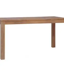 vidaXL Dining Table Solid Teak Wood with Natural Finish 140x70x76 cm