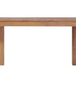 vidaXL Dining Table Solid Teak Wood with Natural Finish 120x60x76 cm
