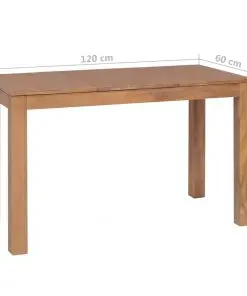 vidaXL Dining Table Solid Teak Wood with Natural Finish 120x60x76 cm