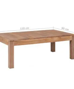 vidaXL Coffee Table Solid Teak Wood with Natural Finish 110x60x40 cm