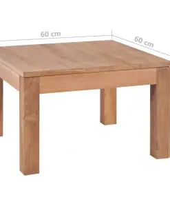 vidaXL Coffee Table Solid Teak Wood with Natural Finish 60x60x40 cm