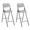 vidaXL Folding Bar Chairs 2 pcs HDPE and Steel White