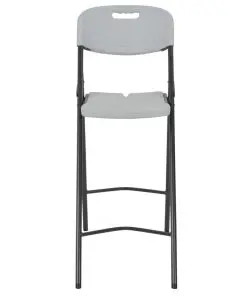 vidaXL Folding Bar Chairs 2 pcs HDPE and Steel White