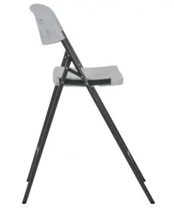 vidaXL Folding Bar Chairs 2 pcs HDPE and Steel White