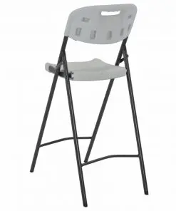 vidaXL Folding Bar Chairs 2 pcs HDPE and Steel White