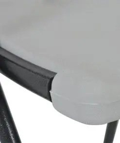 vidaXL Folding Bar Chairs 2 pcs HDPE and Steel White