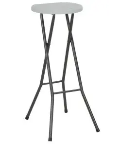 vidaXL Folding Bar Stools 2 pcs HDPE and Steel White