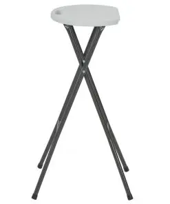 vidaXL Folding Bar Stools 2 pcs HDPE and Steel White