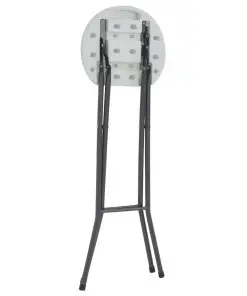 vidaXL Folding Bar Stools 2 pcs HDPE and Steel White